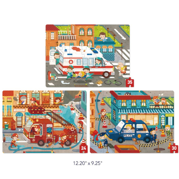 Seria de puzzle-uri „Salvatorii orașului”, 3 în 1, nivelul 3, MD3174