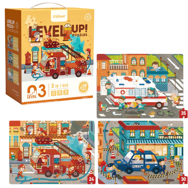 Seria de puzzle-uri „Salvatorii orașului”, 3 în 1, nivelul 3, MD3174