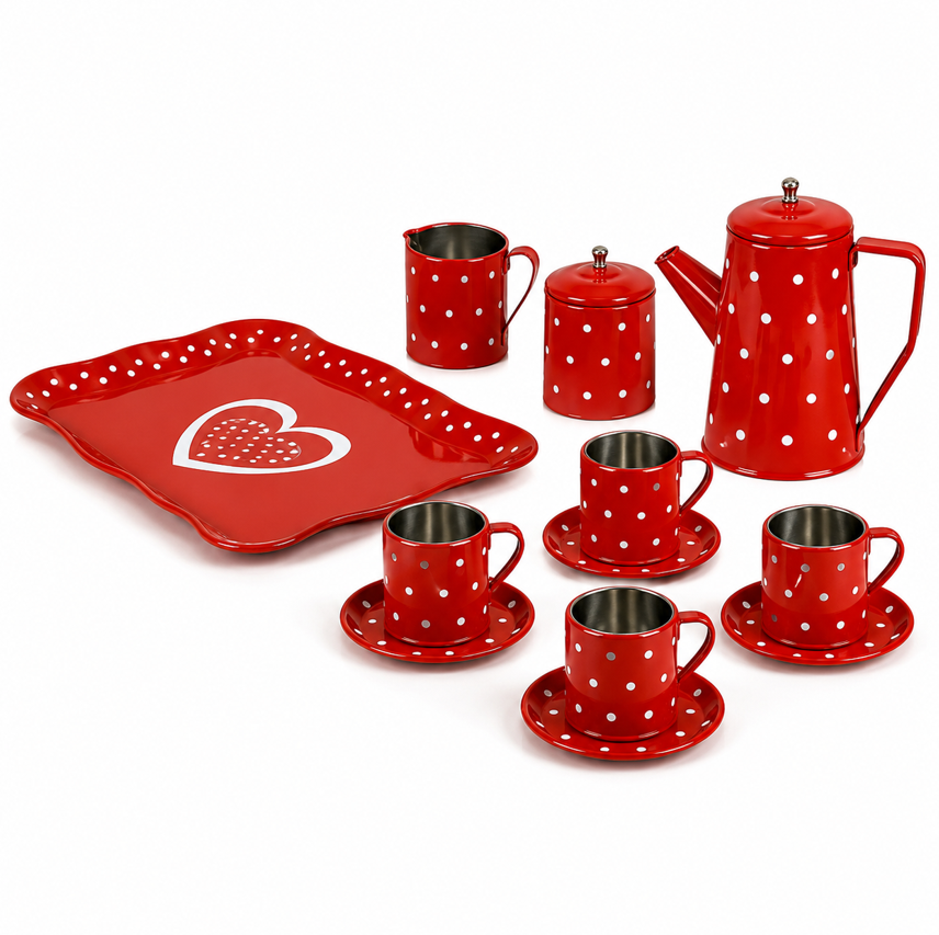 Set de ceai in forma de inima, metal, 555-GH001