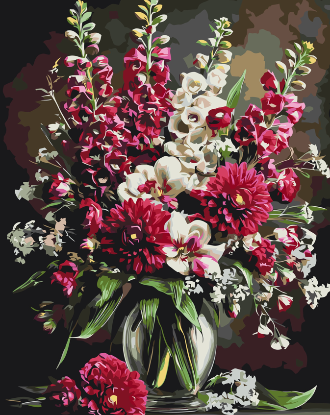 Pictura pe numere Flori. Buchet fermecat 40*50 Origami, LW3298-01