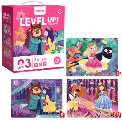 Seria de puzzle-uri „Aventurile prințeselor”, 3 în 1, nivelul 3, MD3196