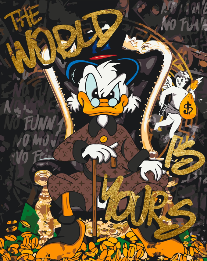 Pictura pe numere Eroi de film. Scrooge McDuck (metalizat) 40*50 Origami, LW3479