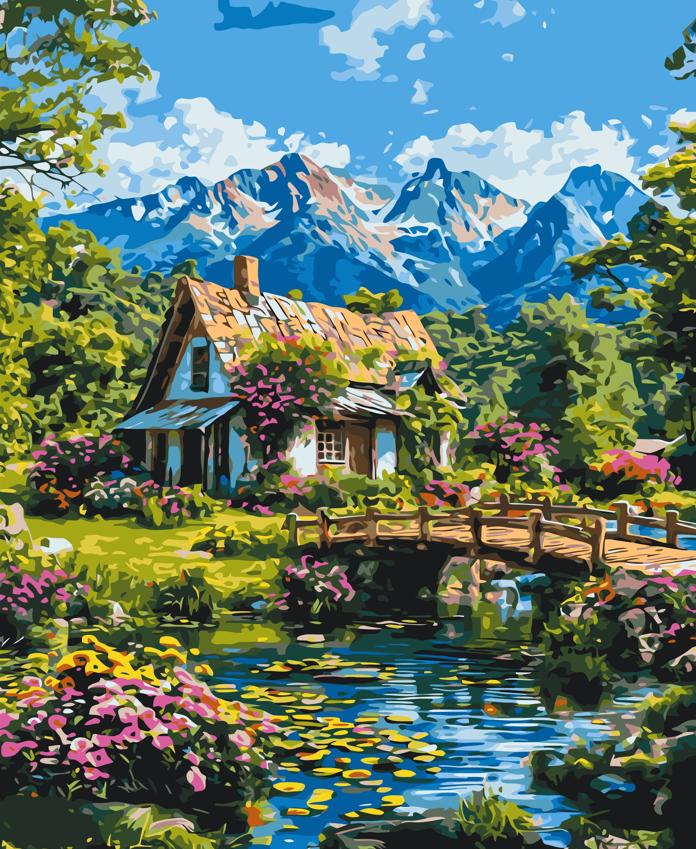 Картина по номерам Пейзаж. Альпийская гармония 40*50 Origami, LW3492