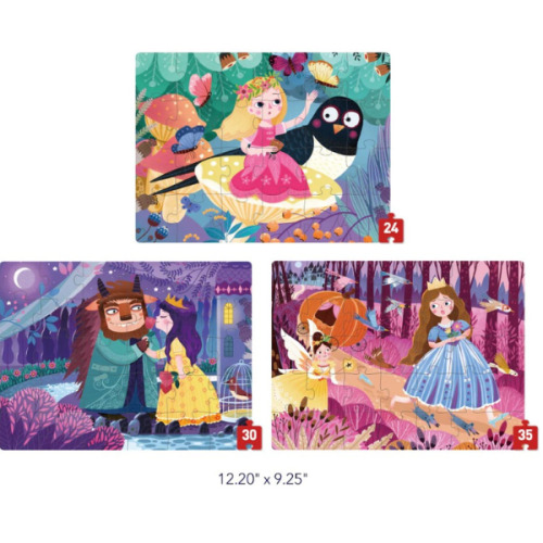 Seria de puzzle-uri „Aventurile prințeselor”, 3 în 1, nivelul 3, MD3196