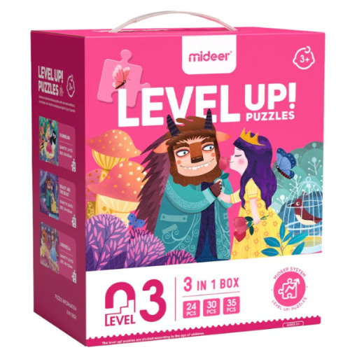 Seria de puzzle-uri „Aventurile prințeselor”, 3 în 1, nivelul 3, MD3196