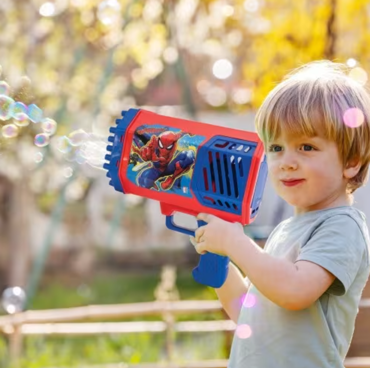 Jucărie Giga pistol de făcut baloane de sapun Spider-man, 2500-01389