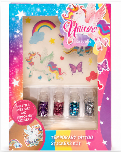 Set de tatuaje cu sclipici si pietricele Casuelle Unicorn, 81.490.00
