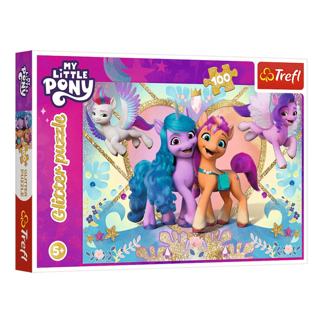 Puzzle "100 Glitter" - Shiny Ponies / Hasbro, My Little Ponies 14831
