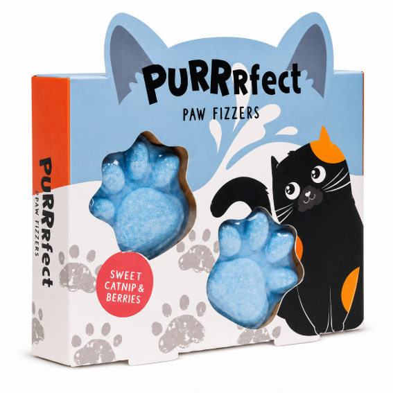 Подарочный набор для ванны Purrrfect: 2 бомбочки-лапки по 50 г, 83.0429.00