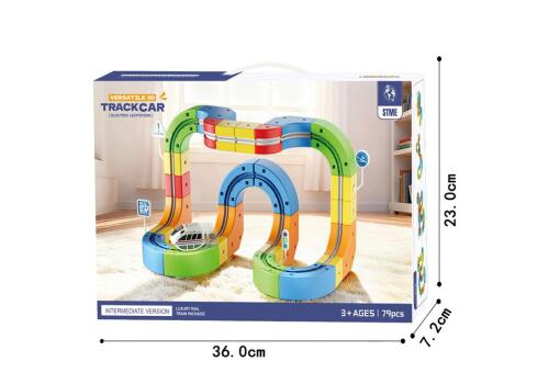 Tren magnetic cu sina magnetica (83 piese), USB,333-25
