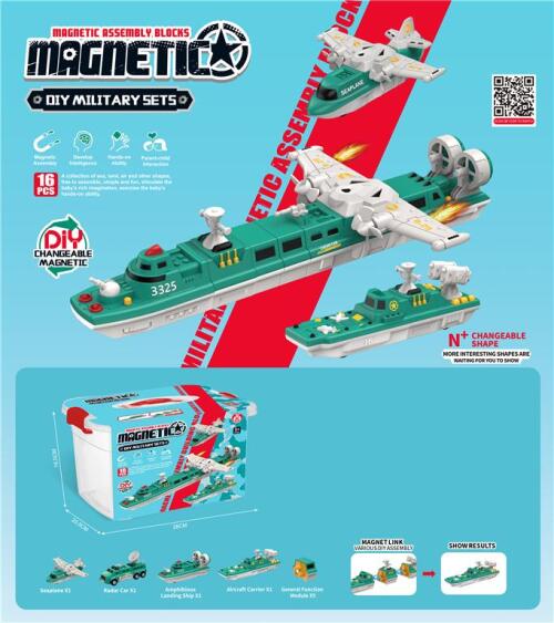 Constructor magnetic 10 in 1, albastru,  XH8590