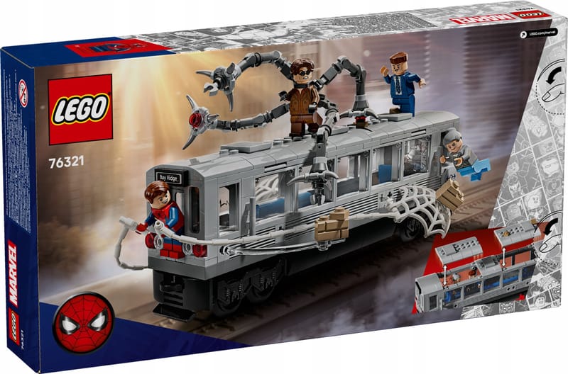 Lego Marvel Constructor „Omul-Păianjen vs. Doctor Octopus: Scena din metrou” (393 piese), 76321