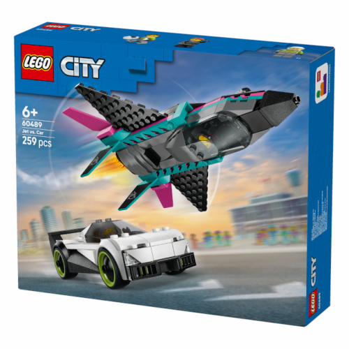 LEGO CITY AVION CU REACTIE VS MASINA, 60489