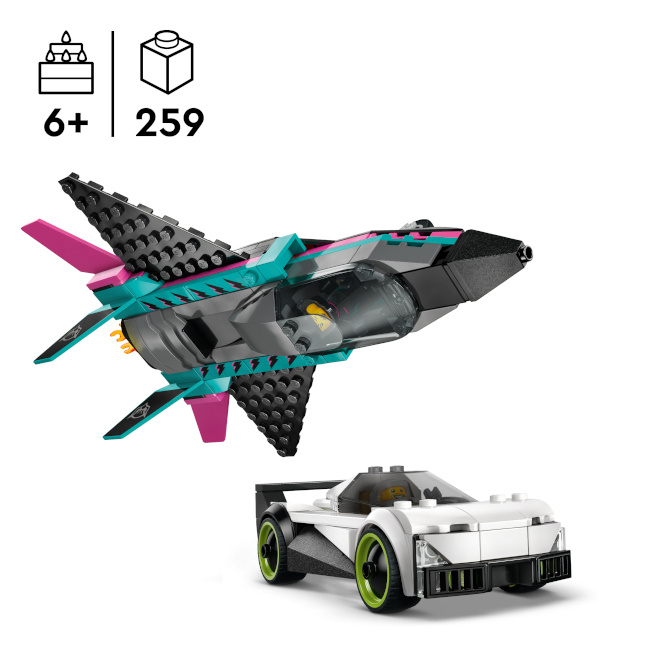 LEGO CITY AVION CU REACTIE VS MASINA, 60489