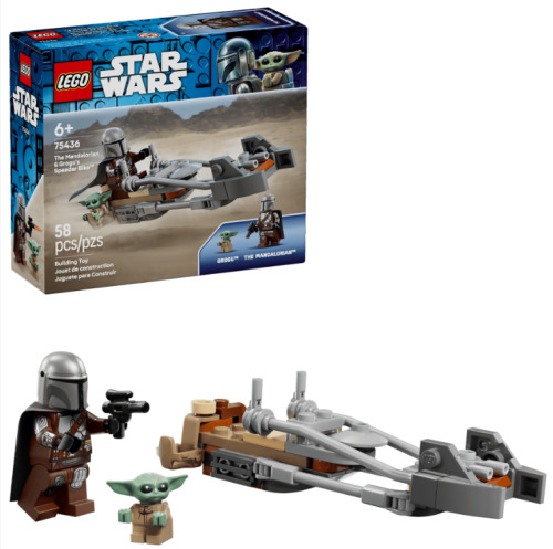 LEGO Star Wars Скоростной мотоцикл Мандалорца и фигурка Грогу,  75436