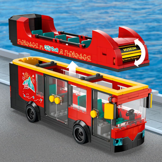 LEGO CITY AUTOBUZ TURISTIC ROSU CU ETAJ, 60407