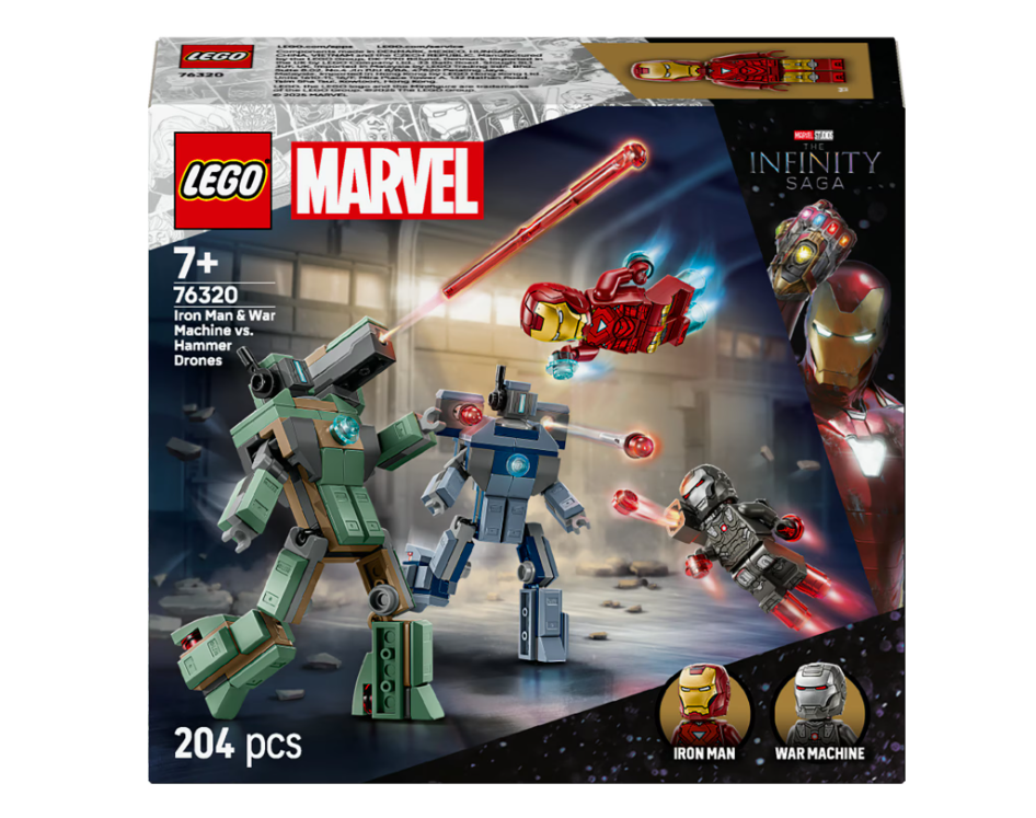 Marvel iron man si war machine vs dronele hammer, 76320