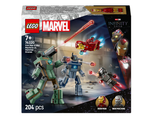 Marvel iron man si war machine vs dronele hammer, 76320