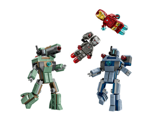 Marvel iron man si war machine vs dronele hammer, 76320
