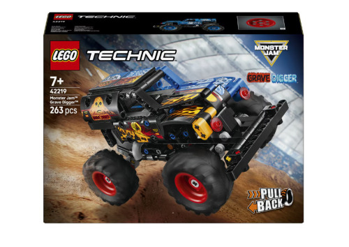 Technic Monster Jam Grave Digger Foc și gheață cu mecanism inerțial, 42219