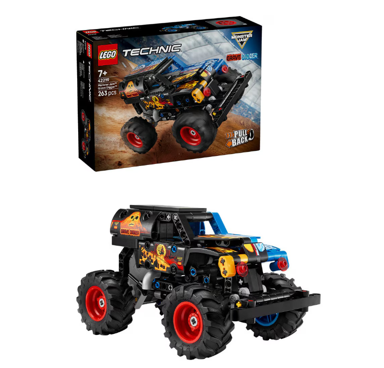 Technic Monster Jam Grave Digger Foc și gheață cu mecanism inerțial, 42219