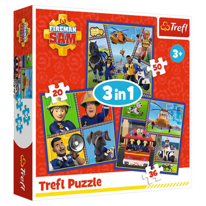 Пазлы "3in1" - Fireman Sam day 34868