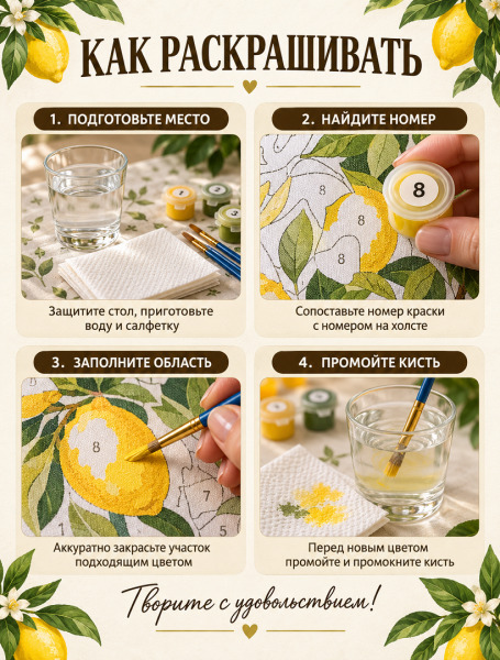 Картина по номерам «Пейзаж. Лимонное дерево (цитрус)» 40*50 см Оригами, LW3490