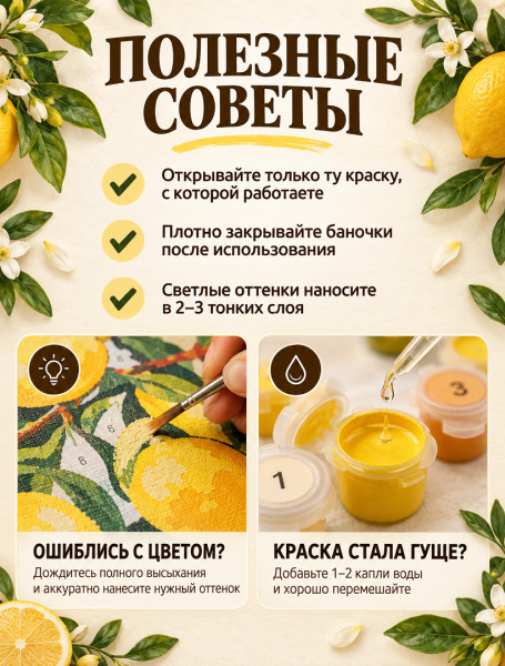 Картина по номерам «Пейзаж. Лимонное дерево (цитрус)» 40*50 см Оригами, LW3490