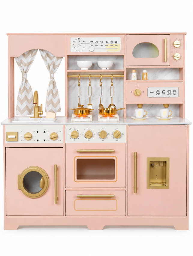 Bucatarie din lemn cu functii si accesorii 109*32*102см, roza, W10C853B