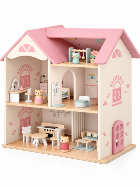 Casa de papusi din lemn 47*22*56cm, W06A656B