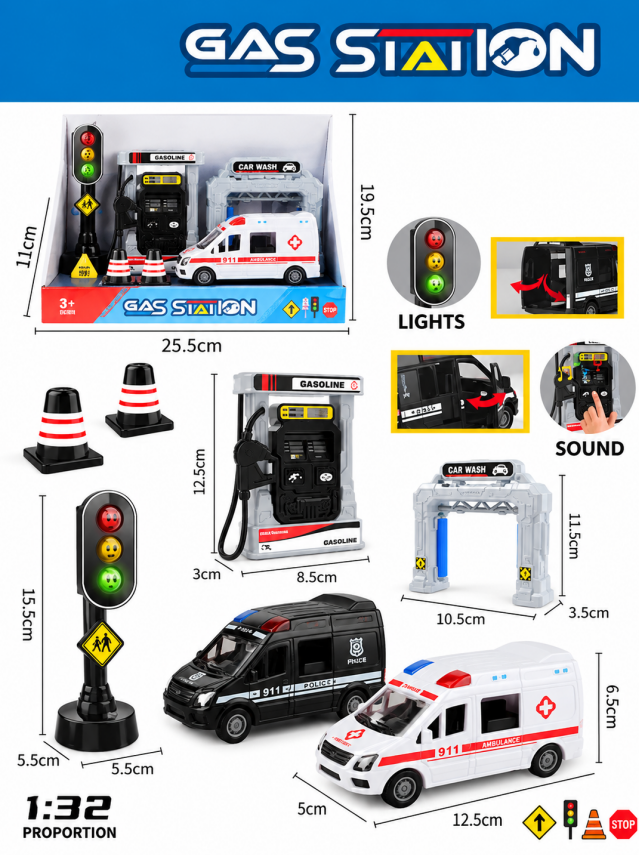 Set de joaca "Gas Station" Police, TLD-10C