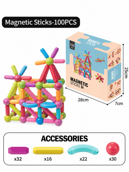 Constructor magnetic 100 piese,  XC-F37