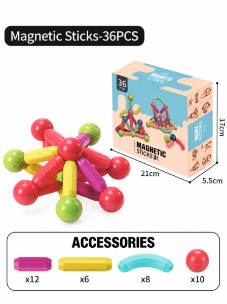 Constructor magnetic pentru copii 36 piese, XC-F32
