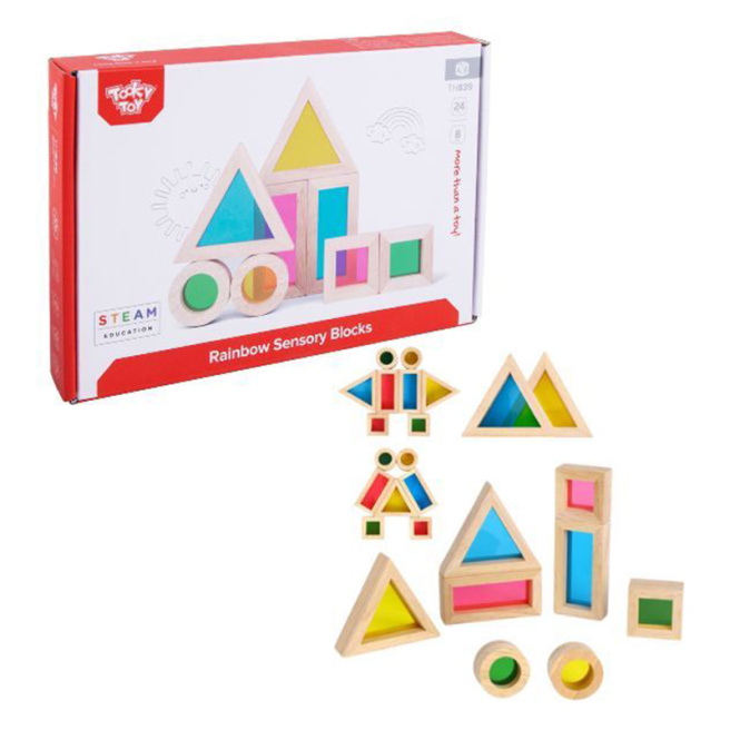 Set de blocuri senzoriale Curcubeu 57352