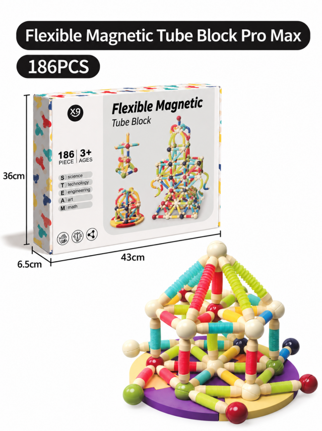 Constructor magnetic, 186 piese, XC-F9