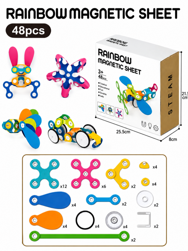 Constructor magnetic curcubeu, 48 piese, XC-C29