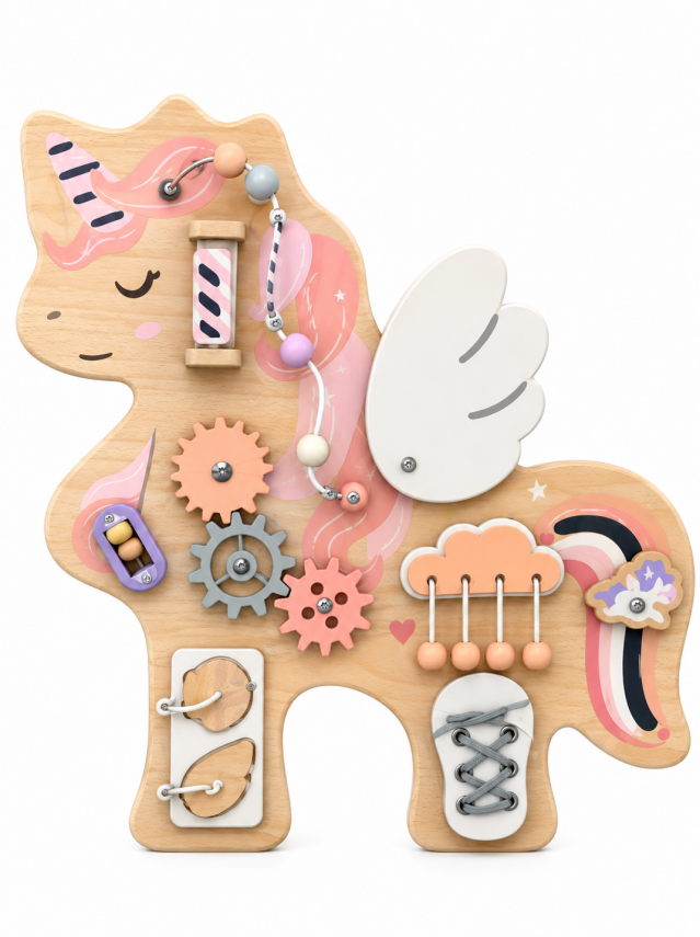 Busyboard din lemn Unicorn 40*40*1.5cm, W12D841