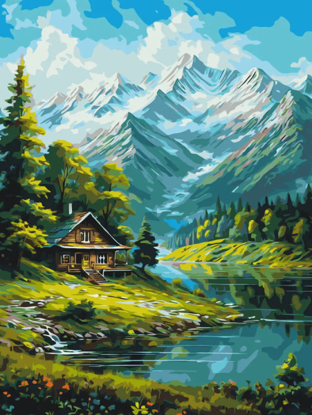 Картина по номерам Пейзаж. Горы, 40×50 см, LW3437