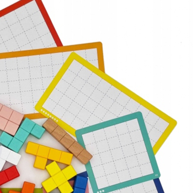 Set educațional din lemn Tetris 57204