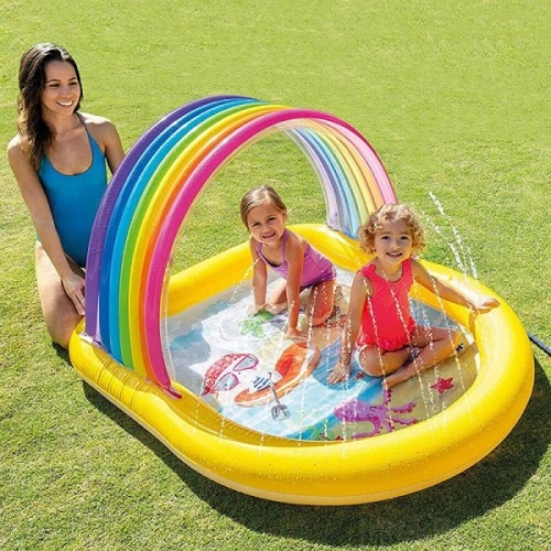 INTEX Детский надувной бассейн с навесом и фонтанчиками 147x130x86 см, 84 Л, 2+ 57156