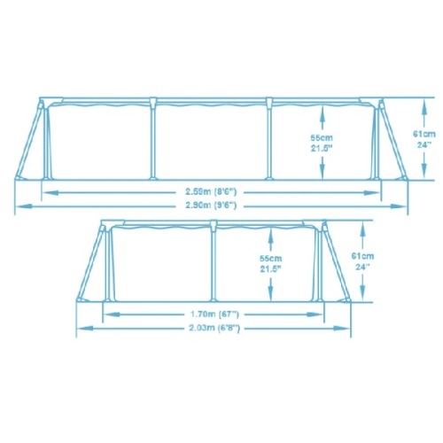 Bestway Бассейн Steel Pro 259x170x61см, 2300Л, метал каркас 56403