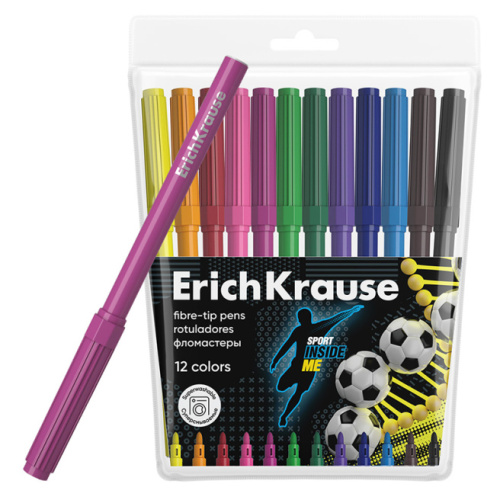 Набор фломастеров ErichKrause Sport DNA 12 цветов 61811