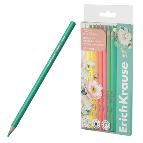 Набор цветных карандашей ErichKrause Pastel Bloom, 12 цветов 61821