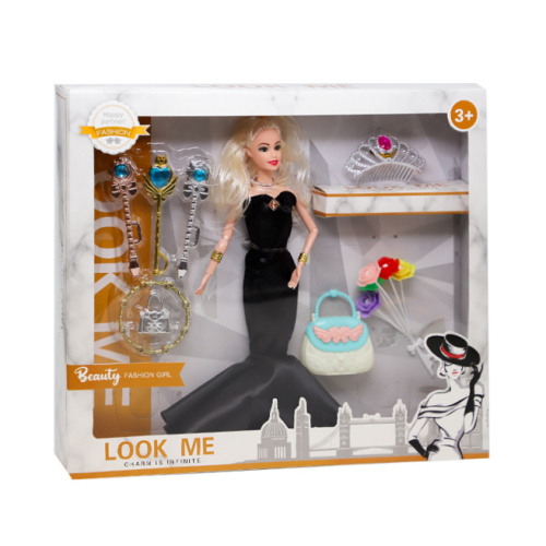 Кукла 30 см с аксессуарами "Look me", в черном платье, 782015