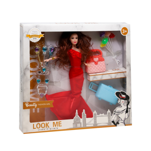 Кукла 30 см с аксессуарами "Look me", в красном платье, 782016