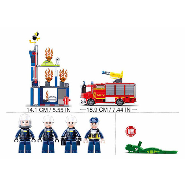 Set de construcție „Centrul de pregătire a pompierilor”, 585 elem. B0967