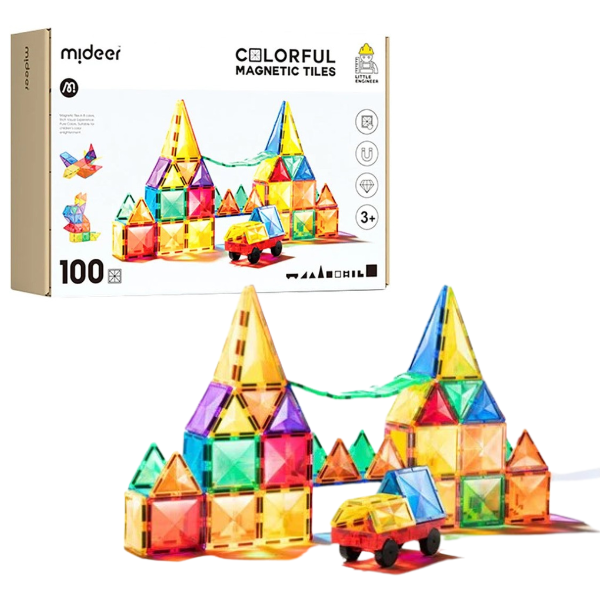 Set multicolor de construcție magnetic, 100 buc 22024