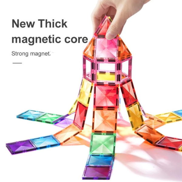 Set multicolor de construcție magnetic, 100 buc 22024