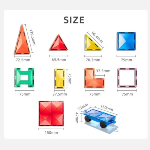 Set multicolor de construcție magnetic, 100 buc 22024