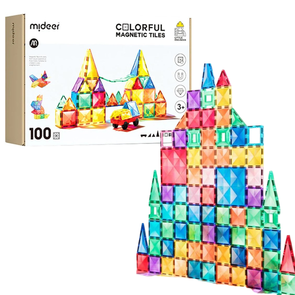 Set multicolor de construcție magnetic, 100 buc 22024